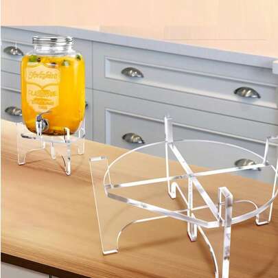 1 pieza Soporte dispensador de bebidas de acrílico, sostiene tarros y jarras de bebidas, base dispensadora de pie adecuada para fiestas, hogar, eventos de catering, diámetro: 17 cm/20 cm