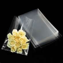 40/80PCS Cellophane Bag With Golden Kink Rope, Transparent OPP Plastic Cellophane Packaging, Suitable For Gift Display, Party Small Gift And Wedding Gift Packaging, Birthday Party Gift Bag - View 3