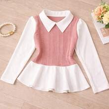 Girls' Long-Sleeved Blouse,  For Bloggers, Cold Weather, Winter / Long-Sleeved Blouse - ROSE/1 PIECE - View 2
