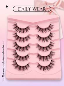 Asiteo 5 Pairs Dramatic Cartoon False Eyelashes, Wet Styling Spiky Soft Thick Faux Mink Lashes, Reusable, Suitable For Cosplay Makeup - Black - View 6