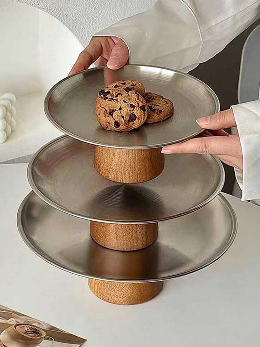 1个豪华水果盘，高端家居客厅茶几零食糖果蛋糕展示架 - 彩色 - 查看 1