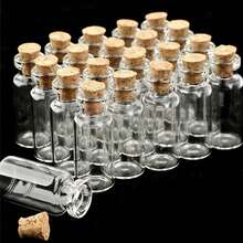 2/5/10/20/30pcs Small Transparent Glass Bottles With Soft Cork Stoppers - Suitable For DIY Crafts, Wedding Favors, Perfume Samples, Wishing Bottles, Decorative Glass Jars For Jewelry And Bottled Notes - Multicolor - View 1