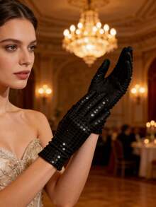 D EXCEED 1/4/5 Pcs 70s 80s Disco And Y2K Style Sequin Gloves, Unisex – Perfect For Retro Cosplay, Disco Themed Parties, And Y2K Rave Parties - Multicolor - View 8