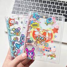 1 cuốn sổ tay trong suốt khổ A7, sổ tay bìa mềm trong suốt có một nút bấm, sổ dán trong suốt, sổ dán, sổ tay tự làm, sổ lưu trữ sticker dung lượng lớn Feinibook, lõi giấy trong suốt thay thế bên trong bằng chất liệu PP. - 1 Set - Xem 6