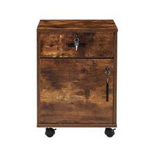 TUKAILAi Office Filing Cabinet, Mobile File Cabinet Storage 1 Drawer & 1 Door With Lockable Rolling Wheels Under Desk For A4 Paper, Legal Letters For Home Office - Brown - View 9