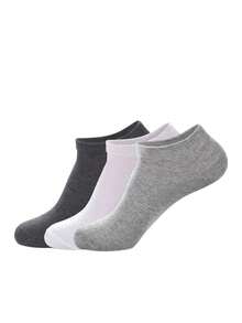 Unisex Invisible Low-Cut Boat Socks For Men And Women, Anti-Slip, Solid Color, Casual, Suitable For Daily Wear, Leisure, Back-To-School Season, Etc. - Multicolor - View 3
