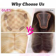 SHINEHAIR 5x5 Hairpiece For Women – Natural Colored Straight Hair (Black / Light Shades) - A Natural-Looking Hairpiece For The Top Of The Head. Features A Real Hair Fringe To Enhance And Frame The Face. - S18/613 - Xem 8
