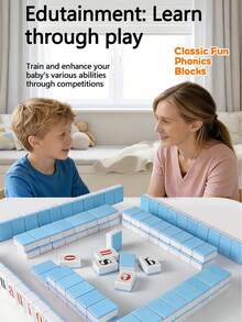 Funny Learning Pinyin Alphabet English Word Idiom Mahjong Board Game, Student Educational Intellectual Game, Multi-Player Interactive Toy - Multicolor - View 7