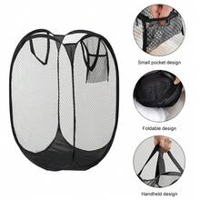 1pc Summer Dress Storage & Organization Basket, Essential For Women's Travel. Large Capacity Dirty Clothes Hamper, Household Laundry Basket, Bathroom Storage Basket, Foldable Design For Easy Carrying And Storage, Takes Up Little Luggage Space, Random Color, Pure Black Or Pure White Large Capacity Dirty Clothes Basket - Multicolor - View 2