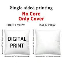 Bộ 1/2/4 vỏ gối vuông in họa tiết nhà cửa, vỏ gối họa tiết gia đình (không bao gồm ruột gối), chất liệu thân thiện với da, đồ dùng phòng ngủ, phù hợp cho phòng khách, phòng ngủ, ghế sofa, xe hơi, mọi mùa, quà tặng ngày lễ. - Nhiều màu - Xem 3