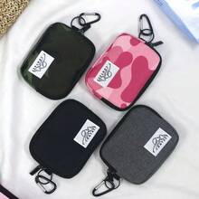 新款时尚小钱包零钱包，可装硬币、卡片、钥匙，带钥匙链和挂钩 - 灰色 - 查看 4