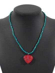 1 chiếc vòng cổ đính cườm phong cách Bohemian, mặt dây chuyền hình mặt trời, sao biển, vỏ cua và trái tim, trang sức nhiều dây hình sinh vật biển, quà tặng đi biển, phù hợp cho tiệc tùng, mùa hè và đeo hàng ngày. - vòng cổ - Xem 4