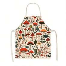 1 chiếc tạp dề không tay chống bám bẩn với họa tiết nấm nghệ thuật - Chống dầu mỡ, hoàn hảo cho việc nấu nướng, làm bánh và sử dụng trong nhà bếp. - A55*68cm - Xem 8