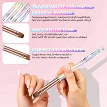 4-Piece Acrylic Nail Brush Set – Gold & Silver Diamond Pen Handles, Odorless, Beginner-Friendly, Nail Extension, Carving & Powder Application - Multicolor - View 2