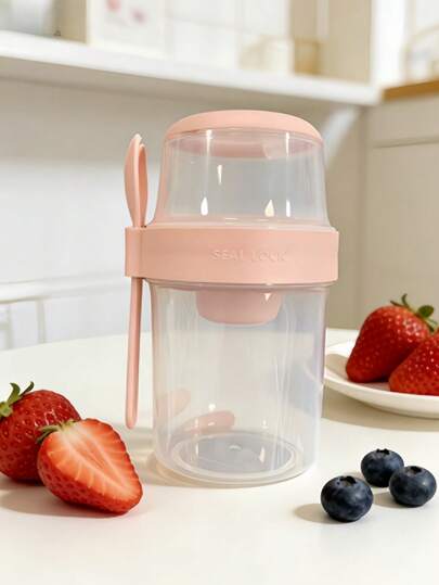 便携式水果沙拉、麦片和酸奶杯套装：防漏，可放入洗碗机清洗，是工作、学习和旅行的理想之选，也是送给父母的完美万圣节和圣诞节礼物！感恩节礼物！圣诞节最佳选择，完美的感恩节礼物