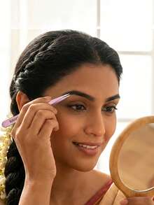 4支装高品质不锈钢眉镊，脱毛镊，内生毛镊，弯头眉镊，面部护理工具，睫毛嫁接辅助工具，化妆工具 - 查看 3