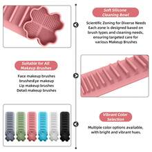 多功能化妆刷清洁晾干架，吸盘式壁挂化妆刷架，硅胶化妆刷清洁工具，化妆刷清洁器，美容及个人护理 - 美妝刷晾曬架 - 查看 6