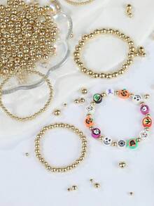 3/4/6/8毫米金银色光滑圆珠套装，CCB圆形隔珠，适用于珠宝制作，DIY手链项链珠宝制作材料，珠宝制作套装 - CCB KIt - 查看 6