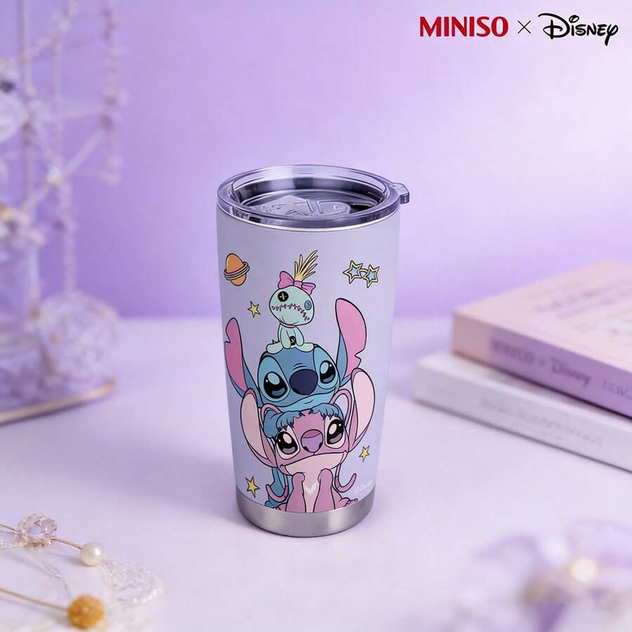MINISO X Disney Stitch Angel Scrump 20oz Insulated Tumbler, Stainless Steel Vacuum Insulated Car Cup With Lid, Reusable Travel Mug For Hot & Cold Drinks, And Durable - Nhiều màu - Xem 1