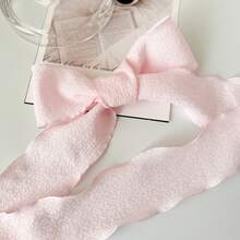 2 Yards Handmade Satin Ribbon, Wavy Edged Satin Ribbon, Solid Color Wedding Bouquet Decor Ribbon, Suitable For Handmade Bouquets, Gift Wrapping, Party Decoration, Floral Design, Gift Ribbon, Smooth Texture, Event Decor, Floral Ribbon, Wedding & Holiday Gift Wrapping, Gift Wrapping Ribbon, Handmade Ribbon Roll, Bow Ribbon, Handmade Ribbon, Elegant Ribbon, Party Favor Ribbon, Decorative Ribbon - 1pc Pink - View 1