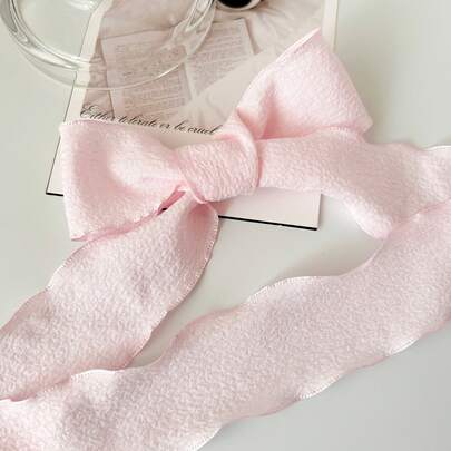 2码手工缎带，波浪边缎带，纯色婚礼花束装饰缎带，适用于手工花束、礼品包装、派对装饰、花艺设计、礼品缎带，质地光滑，可用于活动装饰、花卉包装、婚礼及节日礼品包装、礼品包装缎带、手工缎带卷、蝴蝶结缎带、手工缎带、优雅缎带、派对回礼缎带、装饰缎带