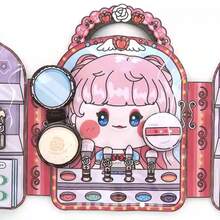 DIY狗狗安静书，贵宾犬主题贴纸手工套装，成人减压剪贴簿用品，手工工艺书，礼品套装，需自行裁剪和组装 - 彩色 - 查看 10