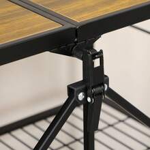 HOMCOM Rolling Cart, Folding Kitchen Cart, Serving Cart With 3 Tiers And Handle, With 4 Wheels, Steel, Black - 1 - View 4