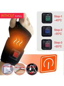 Adjustable Breathable Black Wrist Brace With Heating, Sports Wrist Joint Protection Tool - Black - View 5