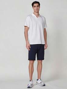 Koroshi Men's Short Sleeve Polo Shirt With Shirt Collar In Off-White, 95% Cotton, 5% Elastane, Off-White/XL/XXL. Its Classic Collar And Minimalist Design Make It The Perfect Piece For Creating Casual Or More Refined Looks. Comfortable, Durable, And Easy To Combine. - White - View 7