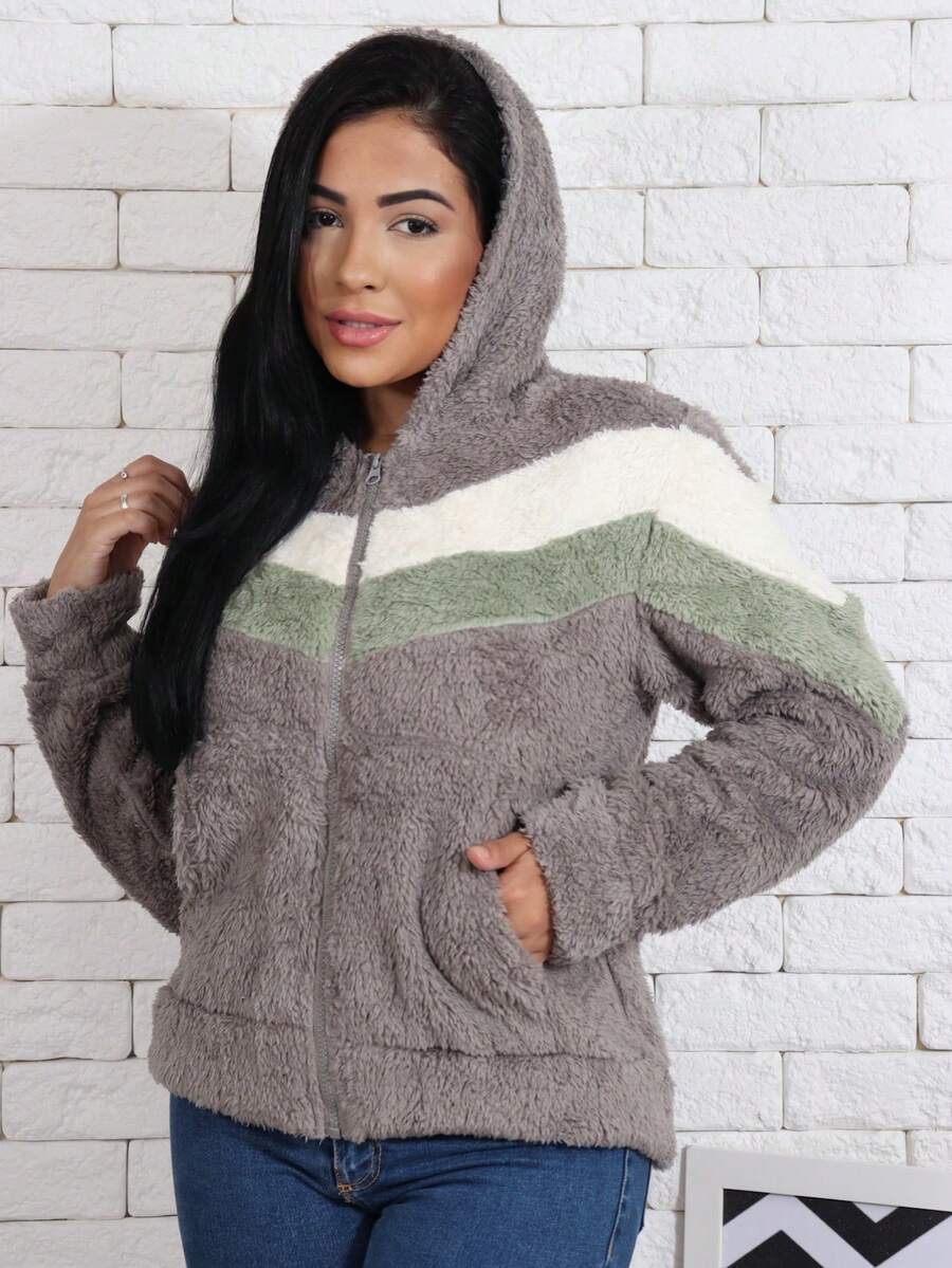 Women's Fleece Sweatshirt/Cool Jacket - Grey - View 1
