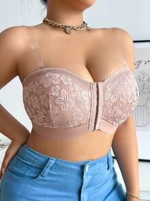 Women's Strapless Bra, Wireless Comfort Bra - Apricot - View 4