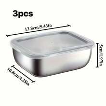 Large Stainless Steel Rectangular Food Storage Container With Transparent Lid - Stackable And Durable - Suitable For Camping, Outdoor Adventure And Home Use - Perfect For Storing Meat, Fruits And Vegetables - Compact Kitchen Organization Miracle. Easter Gift, Mother's Day Gift - Multicolor - View 13