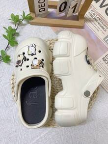 Women's EVA Non-Slip Soft Thick-Soled Sandals With Cartoon Accessories, Suitable For Vacation, Casual Gatherings, And All Indoor And Outdoor Occasions, Providing A Fashionable And Comfortable Wearing Experience - Khaki - View 7