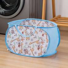 1pc Foldable Toy Storage Basket - Collapsible Plush Animal Storage Box, Lightweight Toy Chest Saving Space, Suitable For Babies, Kids, Nursery, Living Room - Animal Print - Multicolor - View 8