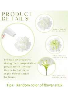 10朵绿色仿真绣球花头，适用于DIY插花、婚礼新娘捧花、婚礼拱门装饰、派对、春夏仿真花装饰、客厅/办公室装饰、餐桌摆饰、毕业/返校装饰、玫瑰、艺术、花束、仿真花、餐桌摆饰、花卉、装饰花卉、装饰性仿真花 - 秋綠 - 查看 6