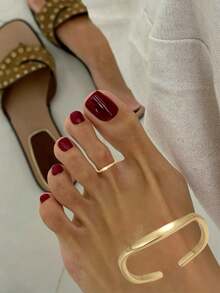 1 chiếc nhẫn/dây đeo ngón chân bằng bạc Sterling S925 không đối xứng, có thể điều chỉnh kích thước, dành cho nữ. - một vòng - Xem 2