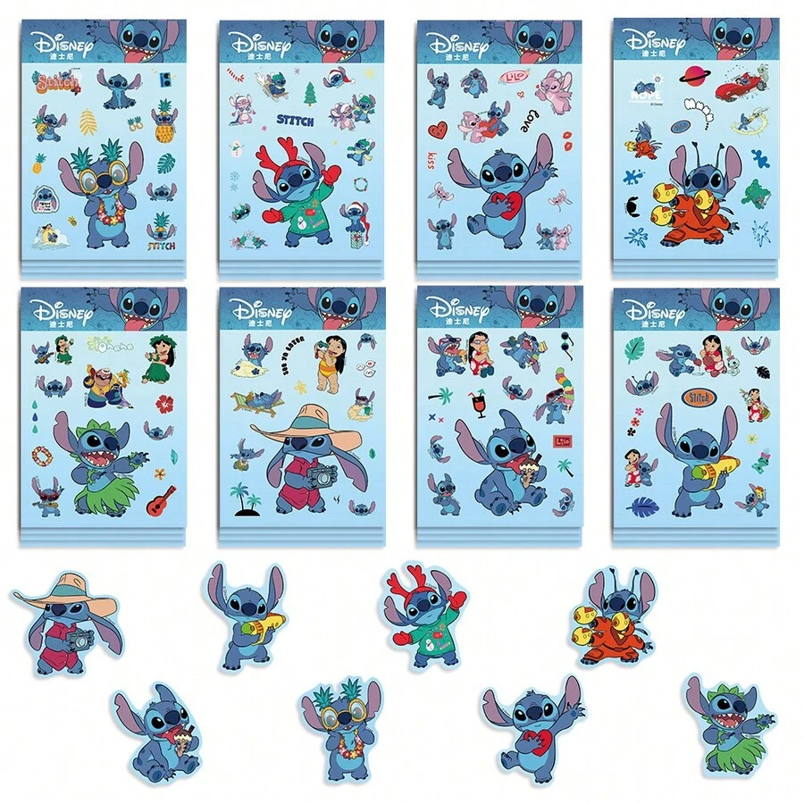 8 miếng dán hình hoạt hình Stitch, quà tặng Stitch cho các bữa tiệc, miếng dán chống thấm nước, thích hợp dán lên sách, nhật ký, ốp điện thoại, laptop, máy tính bảng, bình nước, lý tưởng cho các dịp lễ, sinh nhật, phần thưởng hoặc trang trí quà tặng. - Nhiều màu - Xem 1