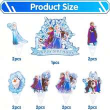 Disney 迪士尼冰雪奇缘主题生日派对装饰蛋糕套装，甜品桌装饰道具，冰雪主题活动场景 - 彩色 - 查看 11