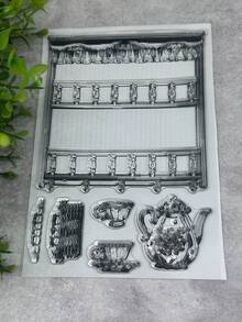 1 Transparent Clear Stamp Retro Rubber Transparent Card Shelving Making Stamp DIY Scrapbook Photo Magazine Album Decoration Stamp - C - View 3
