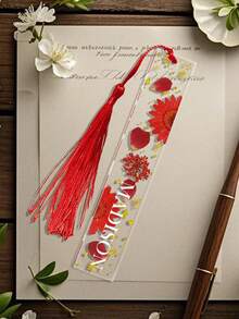 Personalized Acrylic Bookmarks, Support Multiple Languages/Fonts/Customization, Tassel Decor, Ideal Gift For Students, Classmates, Family, Friends Or Loved Ones To Showcase Your Unique Personalized And Special Care. School Supplies, Back To School Season, Multifunctional, Decorative, Reusable, Fashionable, Colorful, Cute, Retro, Cartoon, Customized, Personalized, Unique - Multicolor - View 4
