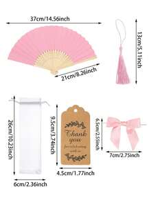 60/30/5/1件組可折疊紙扇附流蘇，婚禮禮品袋與感謝卡套組，感謝卡，新娘竹製手持折扇，單身派對婚禮新娘禮物裝飾，伴娘竹製手持折扇，伴娘禮物與婚禮 - 彩色 - 查看 11