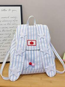 新款夏季可爱兔耳包大容量背包通勤包时尚女童书包 - 藍色 - 查看 13