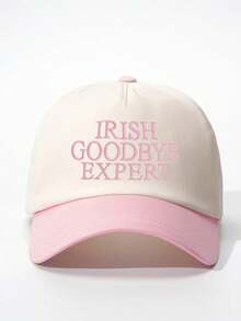 1pc Embroidered "IRISH GOODBYE" Colorblock Baseball Cap, Adjustable Casual Sun Hat For Spring/Autumn Travel, Versatile Sunscreen Hat, Y2K Style For Youth,Summer,Beach - Baseball Cap - View 24