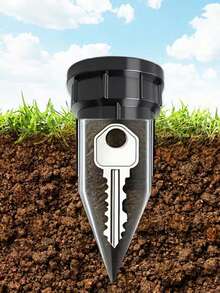 Realistischer Schlüssel-Versteck-Sprinkler, wasserdichte Schlüsselbox für Garten, Hof und Rasen, einfach in den Gartenboden einzusetzen, wasserdicht und korrosionsbeständig - mehrfarbig - Übersicht 2
