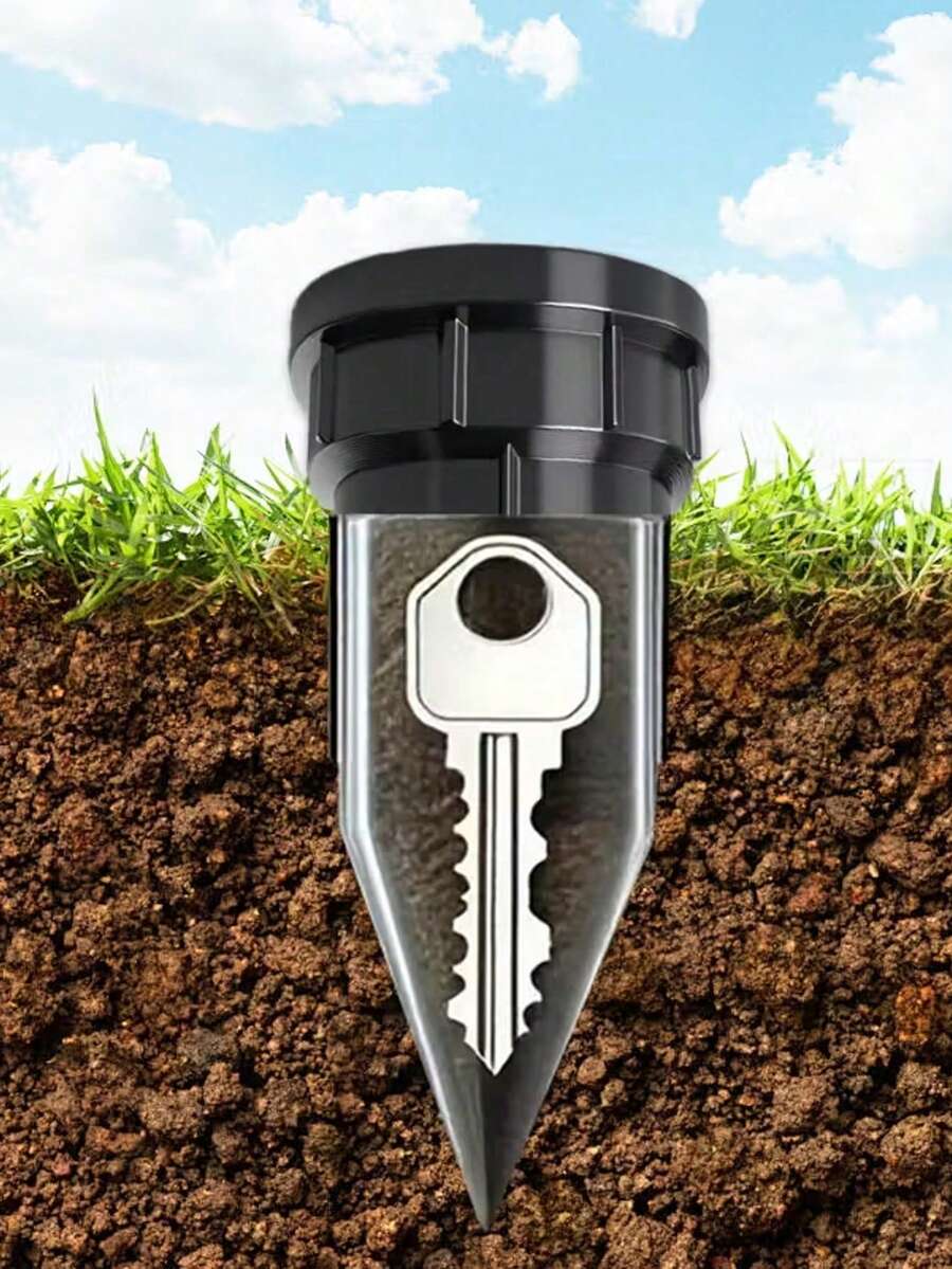 Realistischer Schlüssel-Versteck-Sprinkler, wasserdichte Schlüsselbox für Garten, Hof und Rasen, einfach in den Gartenboden einzusetzen, wasserdicht und korrosionsbeständig