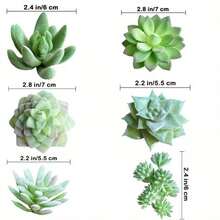 11件套仿真植绒多肉植物套装，高品质多肉植物空气草组合，DIY手工材料包，家居装饰微景观配件，办公桌迷你绿色植物摆件，可搭配花盆，适合懒散的园艺爱好者和手工达人 - 綠色 - 查看 3