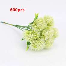 10支仿真蒲公英塑料植物，丝绸新娘捧花，秋季装饰，情人节礼物，花瓶填充物，家居装饰，新年，户外花园，婚礼捧花，客厅DIY，糖果盒，花环，仿真植物，家居饰品，情人节，生日，毕业礼物 - 淺綠色 - 查看 12