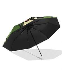 1pc Fully Automatic Folding Umbrella, Cute Cartoon Pattern, Rain & Sun Protection, Dual-Use, Portable Travel Umbrella - Multicolor - View 7