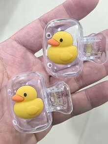 Portable Toothbrush Holder Set With Cute Duck Pattern, Suitable For Home And Travel Use, Protects Your Toothbrush And Maintains Oral Hygiene, Great Gift For Family, Friends, Birthday, Valentine's Day, Wedding, Souvenir, Bridesmaid - Multicolor - View 9