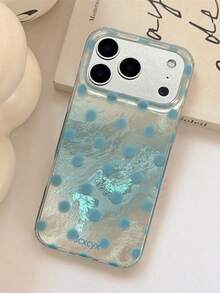 Funda de teléfono suave y protectora con brillo y degradado de purpurina 3D para iPhone 17 ProMax, 17 Pro, 17 Air, 16, 15, 14 Plus, 13, 12 Pro Max, 11 - humo azul - Ver 4